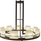 Meyda Lighting Loxley 68" 9-Light Mahogany Bronze Tac Air Chandelier With Beige Sahara Taupe Idalight Shade Glass