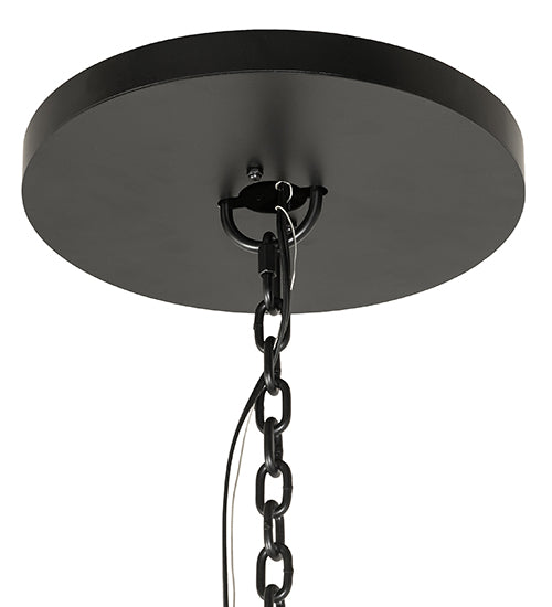 Meyda Lighting Loxley 70" 44-Light 3-Tier Blackwash Horizon Ring Chandelier With Mercury Shade Glass