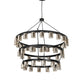 Meyda Lighting Loxley 70" 44-Light 3-Tier Blackwash Horizon Ring Chandelier With Mercury Shade Glass