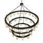 Meyda Lighting Loxley 70" 44-Light 3-Tier Blackwash Horizon Ring Chandelier With Mercury Shade Glass
