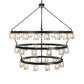 Meyda Lighting Loxley 70" 44-Light 3-Tier Blackwash Horizon Ring Chandelier With Mercury Shade Glass