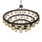Meyda Lighting Loxley 70" 44-Light 3-Tier Oil Rubbed Bronze Horizon Ring Chandelier With Mercury Shade Glass