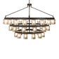 Meyda Lighting Loxley 70" 44-Light 3-Tier Oil Rubbed Bronze Horizon Ring Chandelier With Mercury Shade Glass