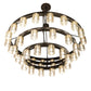 Meyda Lighting Loxley 70" 44-Light 3-Tier Oil Rubbed Bronze Horizon Ring Chandelier With Mercury Shade Glass