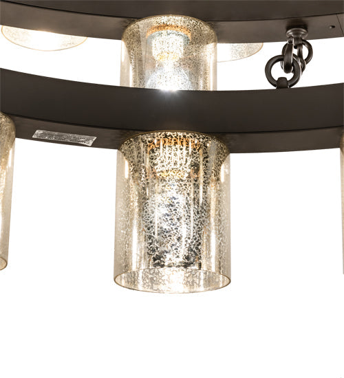 Meyda Lighting Loxley 70" 44-Light 3-Tier Oil Rubbed Bronze Horizon Ring Chandelier With Mercury Shade Glass