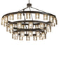 Meyda Lighting Loxley 70" 44-Light 3-Tier Oil Rubbed Bronze Horizon Ring Chandelier With Mercury Shade Glass