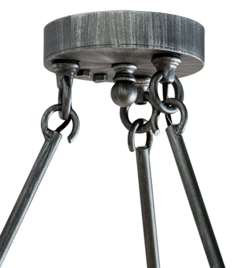 Meyda Lighting Loxley 72" 24-Light Antique Iron Ore Chandelier With Clear Seeded Shade Glass