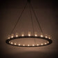 Meyda Lighting Loxley 72" 24-Light Antique Iron Ore Chandelier With Clear Seeded Shade Glass