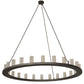 Meyda Lighting Loxley 72" 24-Light Antique Iron Ore Chandelier With Clear Seeded Shade Glass