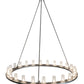 Meyda Lighting Loxley 72" 24-Light Antique Iron Ore Chandelier With Clear Seeded Shade Glass