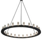 Meyda Lighting Loxley 72" 24-Light Antique Iron Ore Chandelier With Clear Seeded Shade Glass
