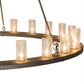 Meyda Lighting Loxley 72" 24-Light Antique Iron Ore Chandelier With Clear Seeded Shade Glass