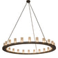 Meyda Lighting Loxley 72" 24-Light Antique Iron Ore Chandelier With Clear Seeded Shade Glass