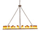 Meyda Lighting Loxley 72" 24-Light Antique Rust Chandelier With Amber Frosted Shade Glass