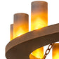 Meyda Lighting Loxley 72" 24-Light Antique Rust Chandelier With Amber Frosted Shade Glass