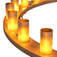 Meyda Lighting Loxley 72" 24-Light Antique Rust Chandelier With Amber Frosted Shade Glass