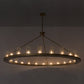 Meyda Lighting Loxley 72" 24-Light Gold Metallic Chandelier With Clear Seeded Shade Glass
