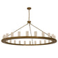 Meyda Lighting Loxley 72" 24-Light Gold Metallic Chandelier With Clear Seeded Shade Glass