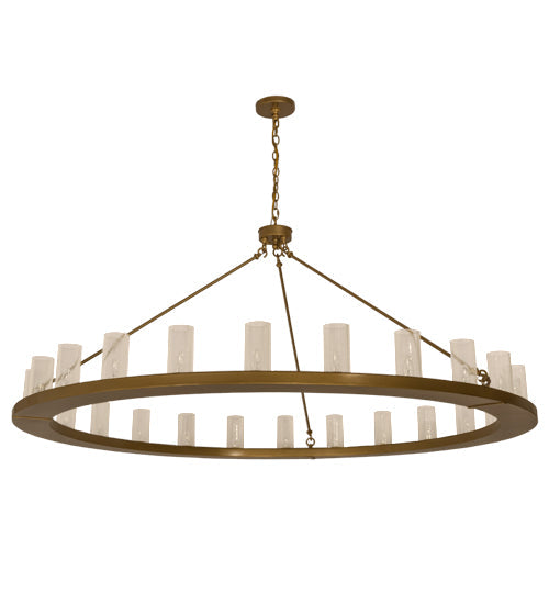 Meyda Lighting Loxley 72" 24-Light Gold Metallic Chandelier With Clear Seeded Shade Glass