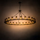 Meyda Lighting Loxley 72" 24-Light Mahogany Bronze Chandelier With Amber Shade Glass