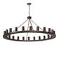 Meyda Lighting Loxley 72" 24-Light Mahogany Bronze Chandelier With Amber Shade Glass