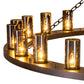 Meyda Lighting Loxley 72" 24-Light Mahogany Bronze Chandelier With Amber Shade Glass