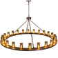 Meyda Lighting Loxley 72" 24-Light Mahogany Bronze Chandelier With Amber Shade Glass