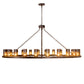 Meyda Lighting Loxley 72" 24-Light Mahogany Bronze Chandelier With Amber Shade Glass