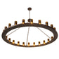 Meyda Lighting Loxley 72" 24-Light Mahogany Bronze Chandelier With Amber Shade Glass