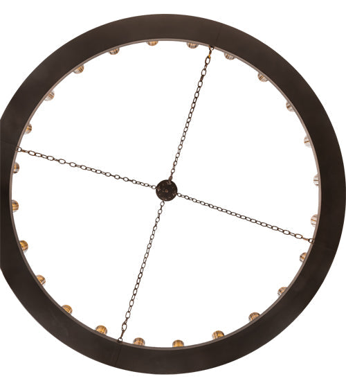 Meyda Lighting Loxley 72" 24-Light Mahogany Bronze Chandelier With Amber Shade Glass