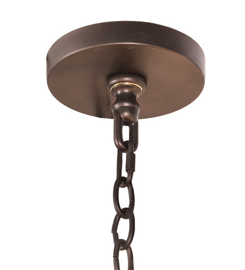 Meyda Lighting Loxley 72" 24-Light Mahogany Bronze Chandelier With Amber Shade Glass