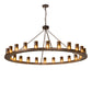 Meyda Lighting Loxley 72" 24-Light Mahogany Bronze Chandelier With Amber Shade Glass