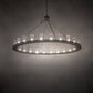 Meyda Lighting Loxley 72" 24-Light Silver Chandelier With Clear Seeded Shade Glass