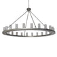 Meyda Lighting Loxley 72" 24-Light Silver Chandelier With Clear Seeded Shade Glass