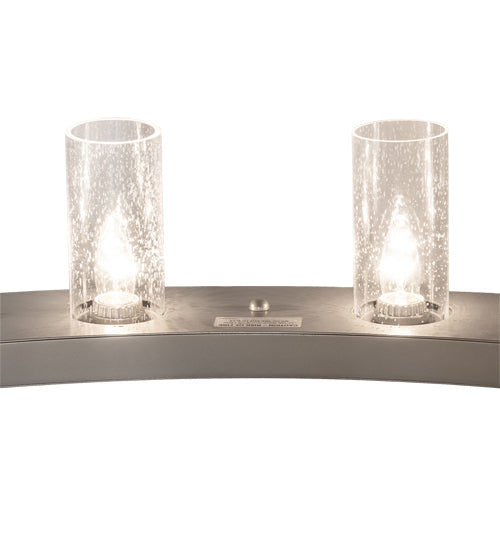 Meyda Lighting Loxley 72" 24-Light Silver Chandelier With Clear Seeded Shade Glass