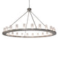 Meyda Lighting Loxley 72" 24-Light Silver Chandelier With Clear Seeded Shade Glass