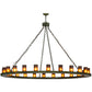 Meyda Lighting Loxley 72" 24-Light Tarnished Copper Chandelier With Amber Frosted Shade Glass