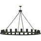 Meyda Lighting Loxley 72" 24-Light Tarnished Copper Chandelier With Amber Frosted Shade Glass