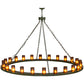 Meyda Lighting Loxley 72" 24-Light Tarnished Copper Chandelier With Amber Frosted Shade Glass