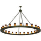 Meyda Lighting Loxley 72" 24-Light Tarnished Copper Chandelier With Amber Frosted Shade Glass