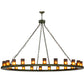 Meyda Lighting Loxley 72" 24-Light Tarnished Copper Chandelier With Amber Frosted Shade Glass
