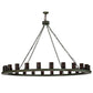 Meyda Lighting Loxley 72" 24-Light Tarnished Copper Chandelier With Amber Shade Glass