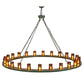 Meyda Lighting Loxley 72" 24-Light Tarnished Copper Chandelier With Amber Shade Glass