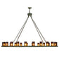 Meyda Lighting Loxley 72" 24-Light Tarnished Copper Chandelier With Amber Shade Glass