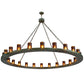 Meyda Lighting Loxley 72" 24-Light Tarnished Copper Chandelier With Amber Shade Glass