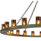 Meyda Lighting Loxley 72" 24-Light Tarnished Copper Chandelier With Amber Shade Glass