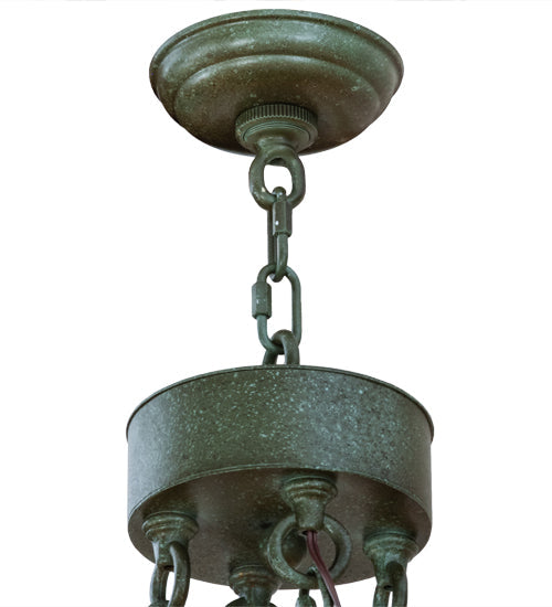 Meyda Lighting Loxley 72" 24-Light Tarnished Copper Chandelier With Amber Shade Glass