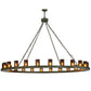Meyda Lighting Loxley 72" 24-Light Tarnished Copper Chandelier With Amber Shade Glass