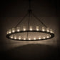 Meyda Lighting Loxley 72" 24-Light Textured Black Chandelier With Clear Seeded Shade Glass