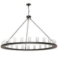 Meyda Lighting Loxley 72" 24-Light Textured Black Chandelier With Clear Seeded Shade Glass